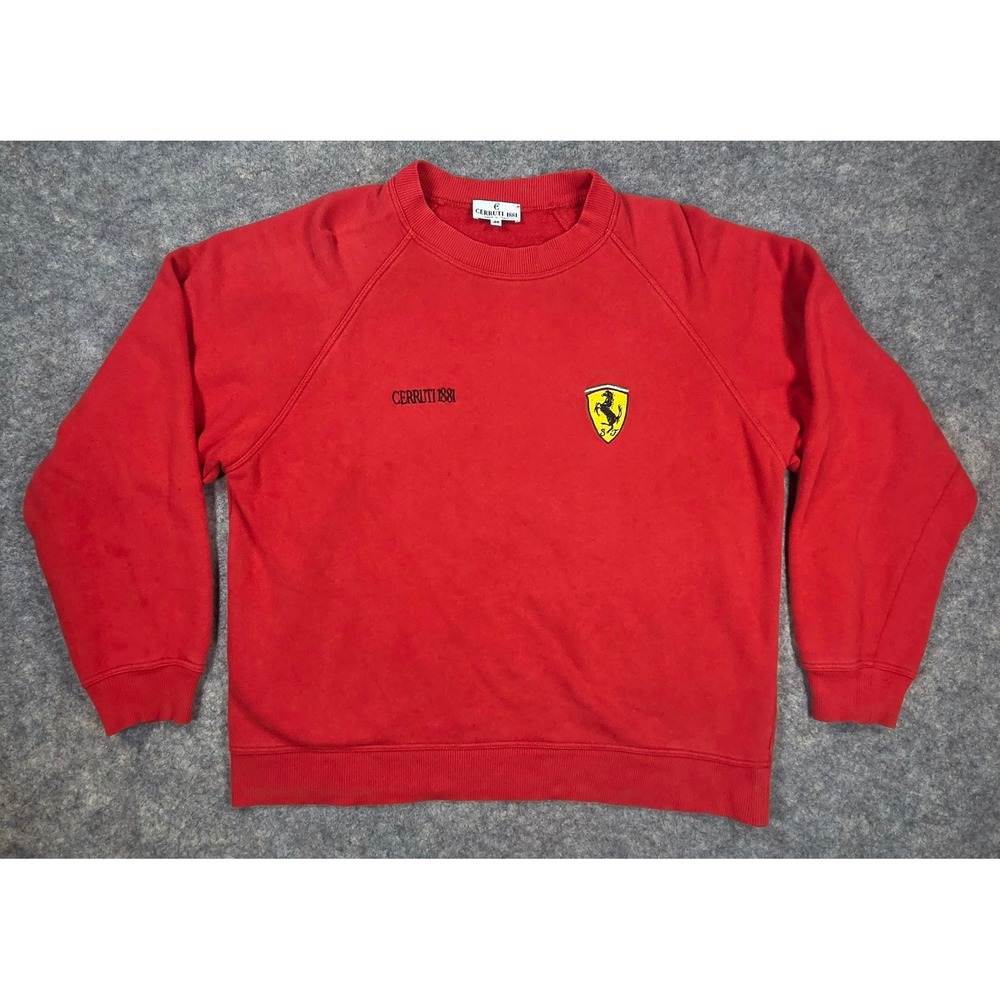 Vintage Cerruti 1881 Ferrari Sweatshirt Red Crewneck Made in Italy Size 48